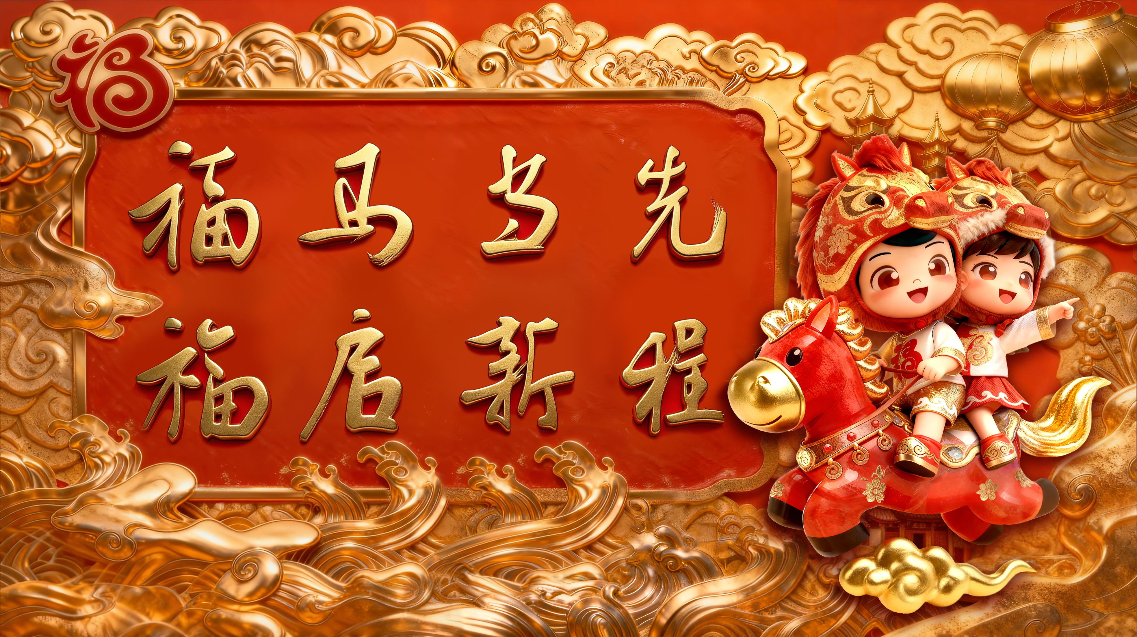 “福马当先福启新程” 主题宣传海报